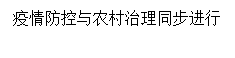 文本框:疫情防控与农村治理同步进行